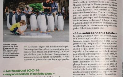 Le Parisien: Festival 100% responsable…